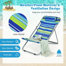 Load image into Gallery viewer, Portable Beach Chair Set of 2 with Headrest -Blue