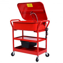 Load image into Gallery viewer, 20 Gallon Mobile Parts Washer Cart Electric Solvent Pump Cleaner