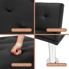 Load image into Gallery viewer, Single Sofa Lounge Chair with Metal Legs and Adjustable Backrest-Black