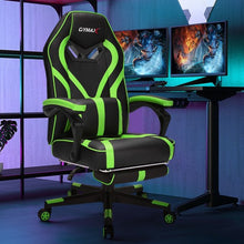 Load image into Gallery viewer, Computer Massage Gaming Recliner Chair with Footrest-Green