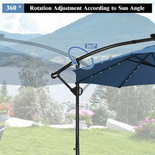 Load image into Gallery viewer, 10FT 360° Rotation Solar Powered LED Patio Offset Umbrella-Blue