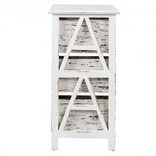 Load image into Gallery viewer, Vintage Wood Frame End Table Chest with 3 Fabric Drawers