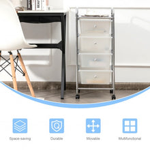 Load image into Gallery viewer, 4-Drawer Cart Storage Bin Organizer Rolling with Plastic Drawers-White