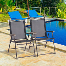 Load image into Gallery viewer, Set of 2 Patio Folding Sling Back Camping Deck Chairs-Coffee