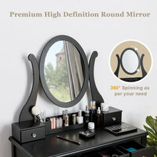 Load image into Gallery viewer, Vanity Set with Removable Makeup Organizer-Black