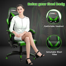 Load image into Gallery viewer, Gaming Chair Reclining Swivel with Massage Lumbar Support -Green