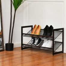 Load image into Gallery viewer, Adjustable to Flat or Slant Shoe Organizer Stand-2-Tier