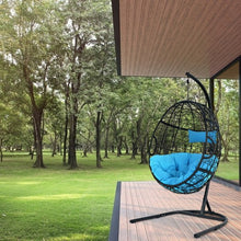 Load image into Gallery viewer, Hanging Cushioned Hammock Chair with Stand-Blue