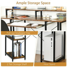 Load image into Gallery viewer, 47" Computer Desk Writing Study Table with Keyboard Tray and Monitor Stand