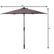 Load image into Gallery viewer, 9FT Patio Solar Umbrella LED Patio Market Steel Tilt W/ Crank Outdoor New-Tan