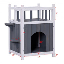 Load image into Gallery viewer, Wooden Cat Pet Home with Balcony