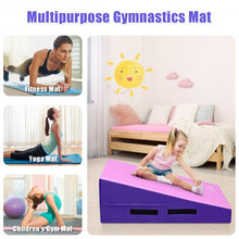 Load image into Gallery viewer, Incline Gymnastics Mat Wedge Ramp Gym Tumbling Exercise Mat-Pink & Purple