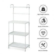 Load image into Gallery viewer, 4-Tier Kitchen Storage Baker Microwave Oven Rack Shelves-White