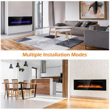 Load image into Gallery viewer, 60" Recessed Ultra Thin Mounted Wall Electric Fireplace