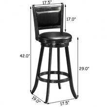 Load image into Gallery viewer, Set of 2 29" Swivel Bar Height Stool Wood Dining Chair Barstool-Black