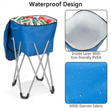 Load image into Gallery viewer, Portable Insulated Tub Party Picnic Cooler with Folding Stand-Blue