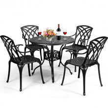 Load image into Gallery viewer, 5PCS Cast Aluminum Patio Dining Set with Durable Umbrella Hole