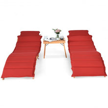 Load image into Gallery viewer, 3PCS Wooden Folding Patio Lounge Chair Table Set