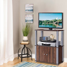 Load image into Gallery viewer, TV Stand Component Console Multipurpose Shelf with Storage Cabinet-Walnut