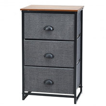 Load image into Gallery viewer, Nightstand Side Table Storage Tower Dresser Chest with 3 Drawers-Black