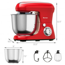 Load image into Gallery viewer, 5.3 Qt Stand Kitchen Food Mixer 6 Speed with Dough Hook Beater-Red
