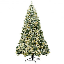 Load image into Gallery viewer, 7.5 ft Pre-Lit Premium Snow Flocked Hinged Artificial Christmas Tree 550 Lights