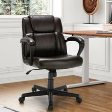 Load image into Gallery viewer, Adjustable Leather Executive Office Chair Computer Desk Chair with Armrest