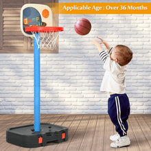 Load image into Gallery viewer, 2 in 1 Kids Basketball Hoop Stand with Ring Toss and Storage Box-Black