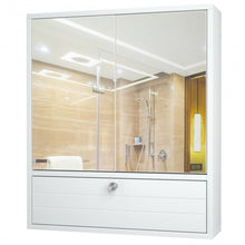 Load image into Gallery viewer, Bathroom Double Mirror Door Wall Mount Storage Wood Cabinet