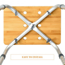 Load image into Gallery viewer, Square Shaped Bamboo Bath Seat Shower Chair