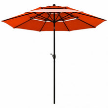 Load image into Gallery viewer, 10ft 3 Tier Patio Umbrella Aluminum Sunshade Shelter Double Vented-Red
