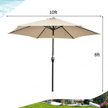 Load image into Gallery viewer, 10 ft Outdoor Market Patio Table Umbrella Push Button Tilt Crank Lift-Beige