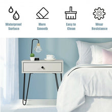Load image into Gallery viewer, Nightstand Sofa End Table with One Drawer and Steel Pipe