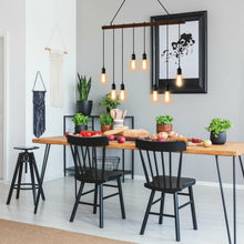 Load image into Gallery viewer, 8-light Industrial Pendant Light Wood Hanging Chandelier Fixture