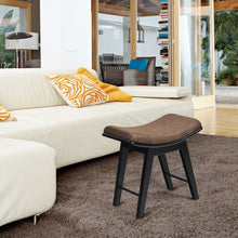 Load image into Gallery viewer, Modern Dressing Makeup Stool with Concave Seat Rubberwood Legs-Black