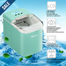 Load image into Gallery viewer, 26 lbs Countertop LCD Display Ice Maker with Ice Scoop-Light Green