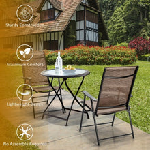 Load image into Gallery viewer, 2 Pcs Outdoor Patio Folding Chair with Armrest for Camping Lawn Garden