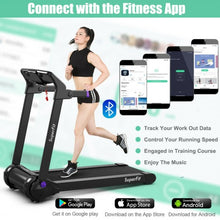 Load image into Gallery viewer, 3HP Folding Electric Treadmill Running Machine with Bluetooth Speaker-Purple
