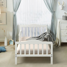 Load image into Gallery viewer, Classic Kids Wood Bed with Guardrails-White