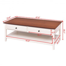 Load image into Gallery viewer, Rectangle Wood Coffee Table with Drawer & Storage Shelf