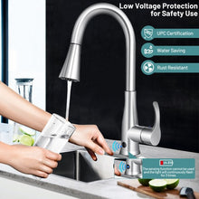 Load image into Gallery viewer, Touchless Kitchen Faucet with 360° Swivel Single Handle Sensor and 3 Mode Sprayer