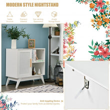 Load image into Gallery viewer, Storage Cabinet Free Standing with Adjustable Shelves Weaved Door-White