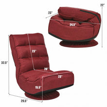 Load image into Gallery viewer, 5-Position Folding Floor Gaming Chair-Wine Red
