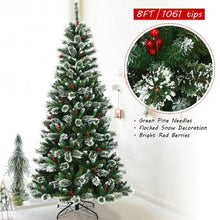 Load image into Gallery viewer, 8 Feet Snow Flocked Artificial Christmas Hinged Tree