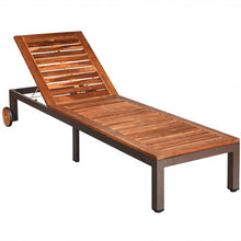 Load image into Gallery viewer, Patio Acacia Wood Lounge Chair Chaise Recliner