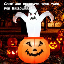 Load image into Gallery viewer, 6 FT Halloween Blow-Up Inflatable Ghost in Pumpkin
