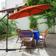 Load image into Gallery viewer, 10FT 360 Rotation Solar Powered LED Patio Offset Umbrella-Orange