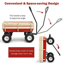 Load image into Gallery viewer, Outdoor Pulling Garden Cart Wagon with Wood Railing
