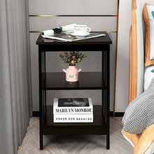 Load image into Gallery viewer, 3-tier Side Table Nightstand with Stable Structure-Espresso