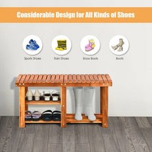 Load image into Gallery viewer, 3-Tier Wood Shoe Rack Shoe Bench Freestanding Boots Storage Organizer